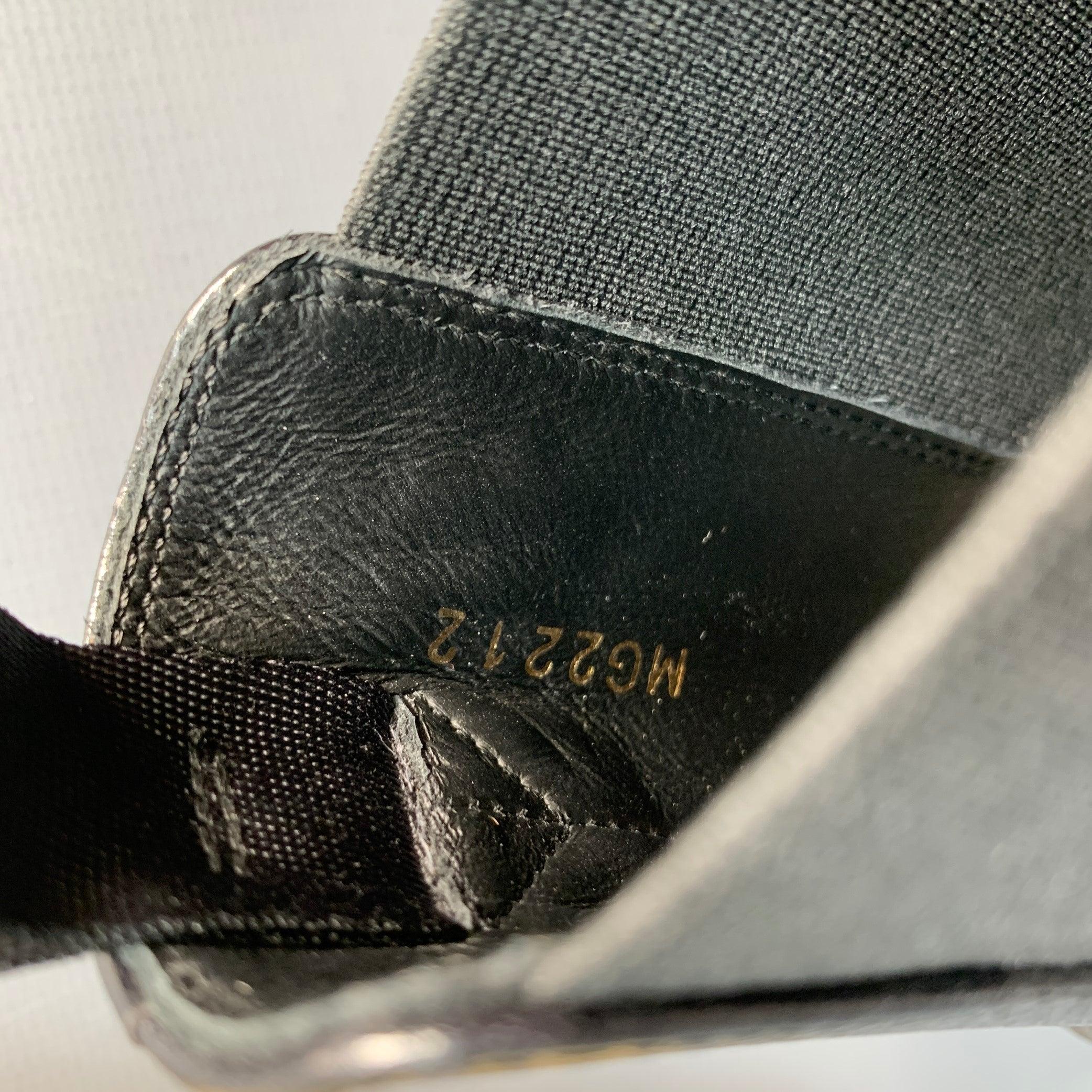 CELINE Size 9 Black Silver Leather Harness Boots For Sale 4