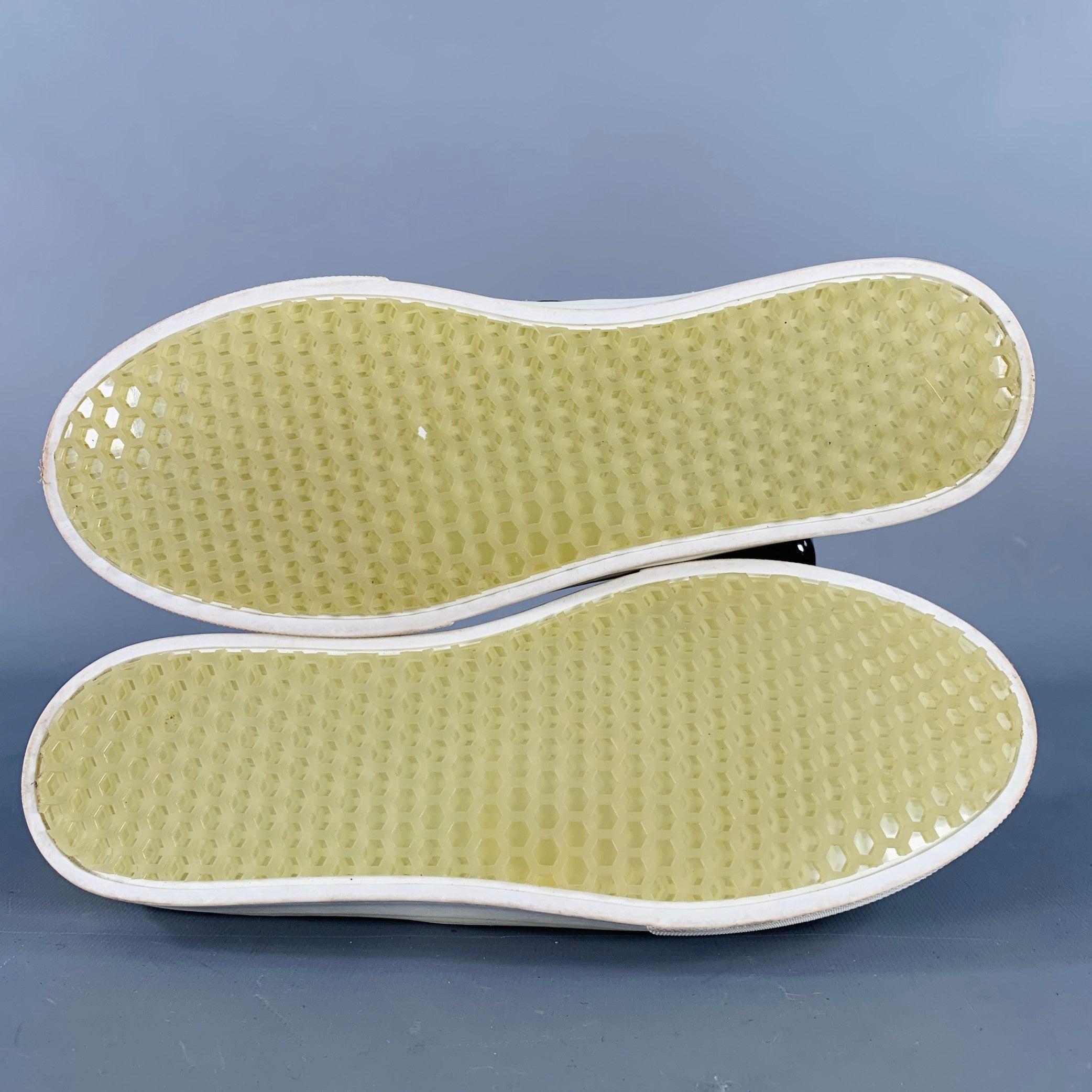 CELINE Size 9 Yellow Leather Slip On Sneakers For Sale 2