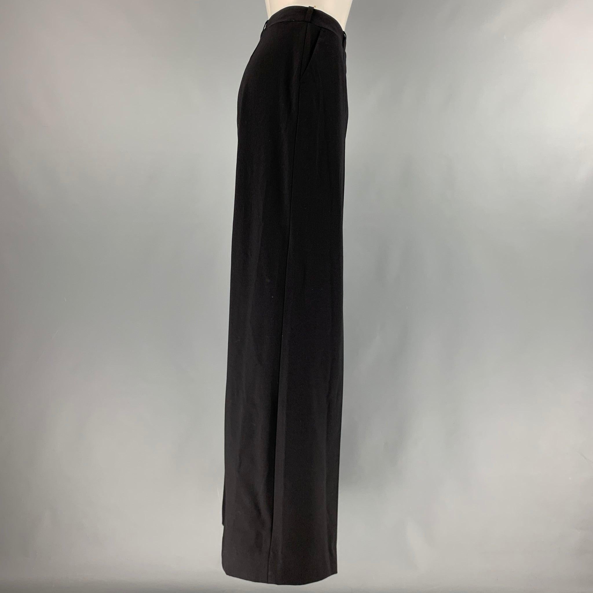 CELINE Size L Black Wool Blend Zip Dress Pants In Good Condition For Sale In San Francisco, CA