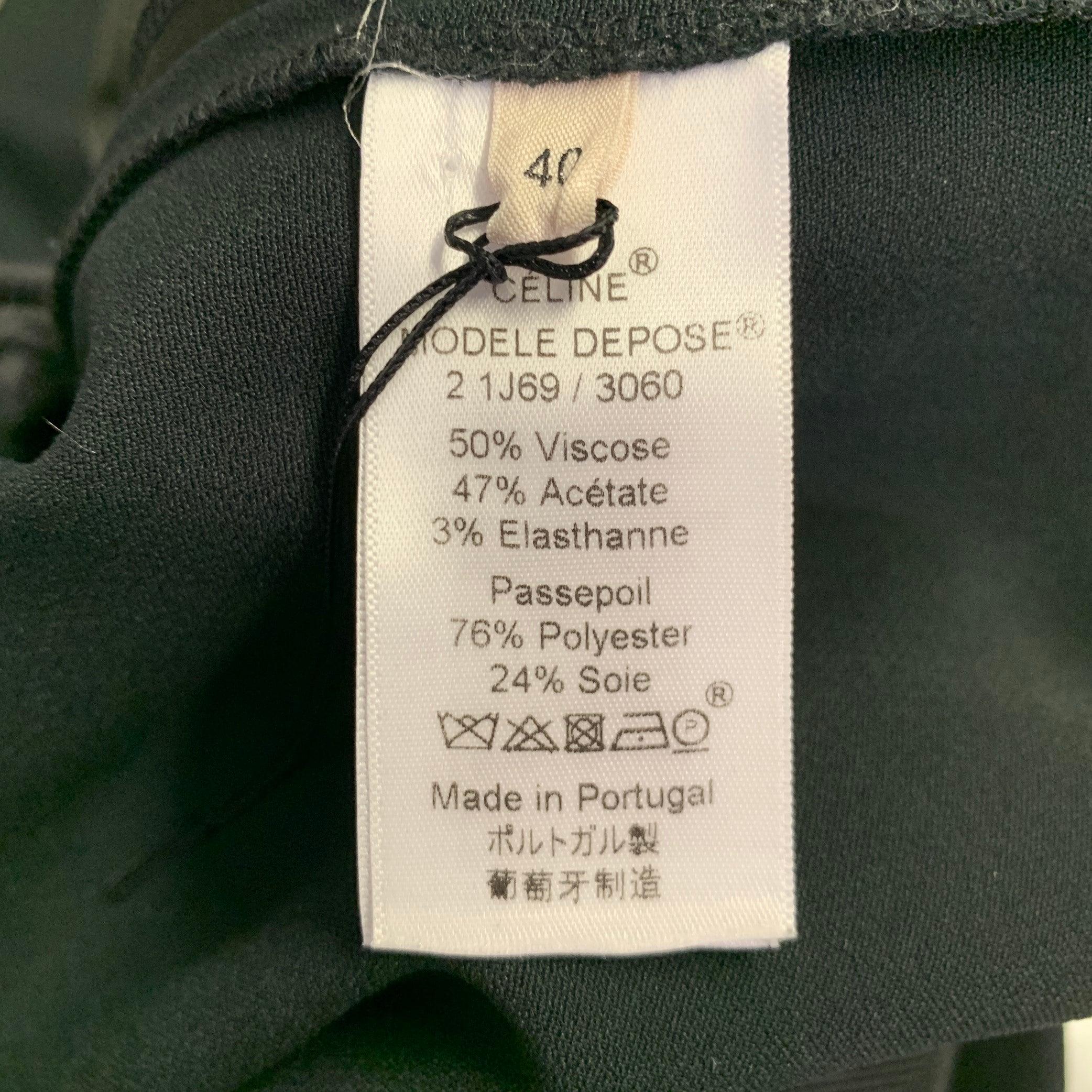 Celine Size M Black Viscose Blend Elastic Waistband Casual Pants (Pantalon décontracté à taille élastique en mélange de viscose) Excellent état - En vente à San Francisco, CA