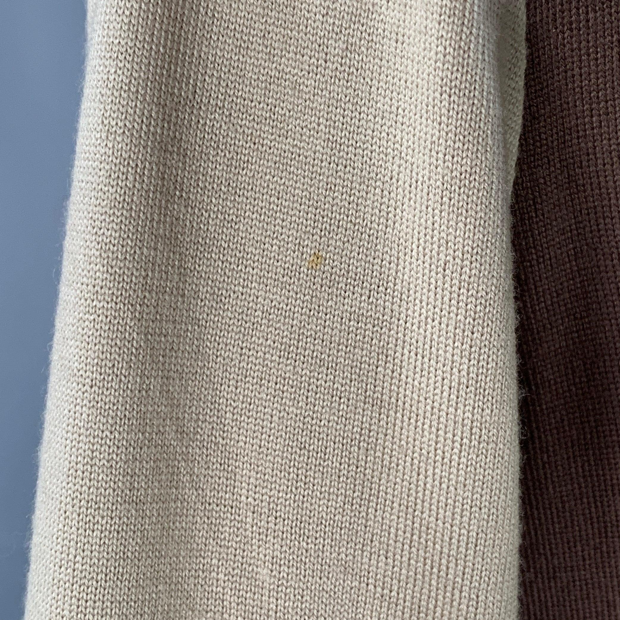 Celine Size M Brown Beige Color Block 2 Pockets Cardigan Pour femmes en vente