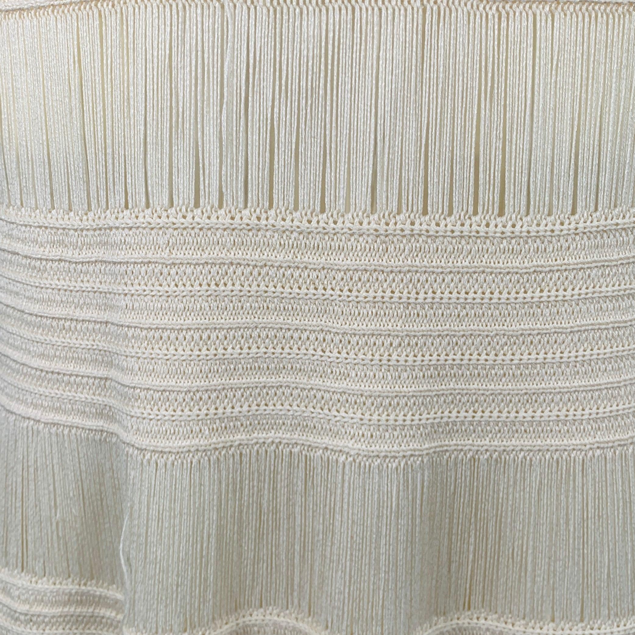 Beige CELINE Size M Cream Silk Cotton Knit Elastic Waistband Maxi Skirt