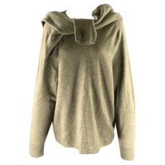 CELINE Size M Khaki Green Wool Cashmere Wrap Pullover