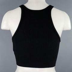 CELINE Größe S Schwarz Weiß Baumwollmischung Logo Athletic Casual Top