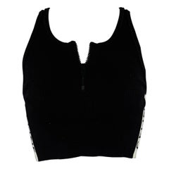 CELINE Größe S Schwarz Weiß Baumwollmischung Logo Athletic Casual Top