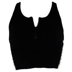 CELINE Größe S Schwarz Weiß Baumwollmischung Logo Athletic Casual Top