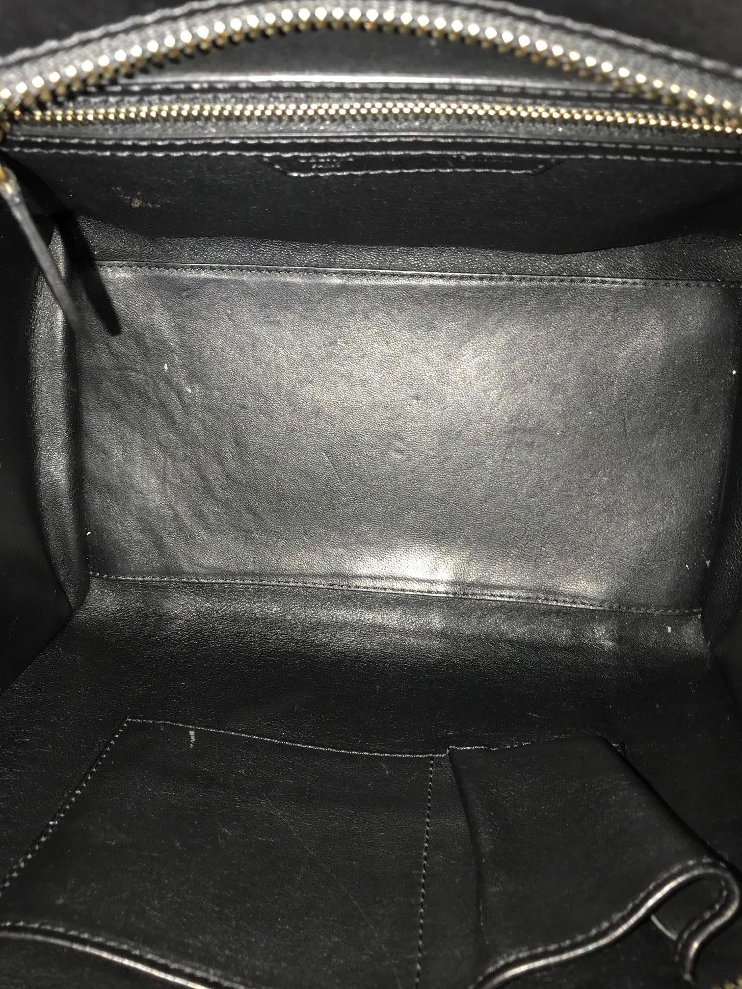 Celine Skin and Leather Mini Luggage Tote For Sale 5