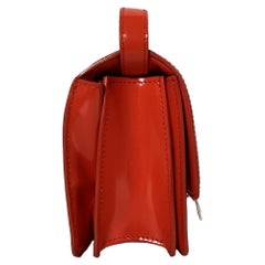 Celine Small Classic Box Shoulder Bag in Red Patent Leather