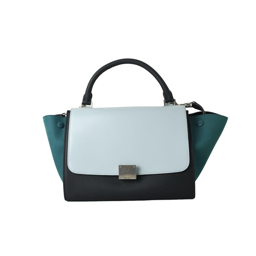 Kleine Trapeztasche in Weiß, Marine, Hellblau und Grün von Celine im Zustand „Neu“ im Angebot in Flushing, NY