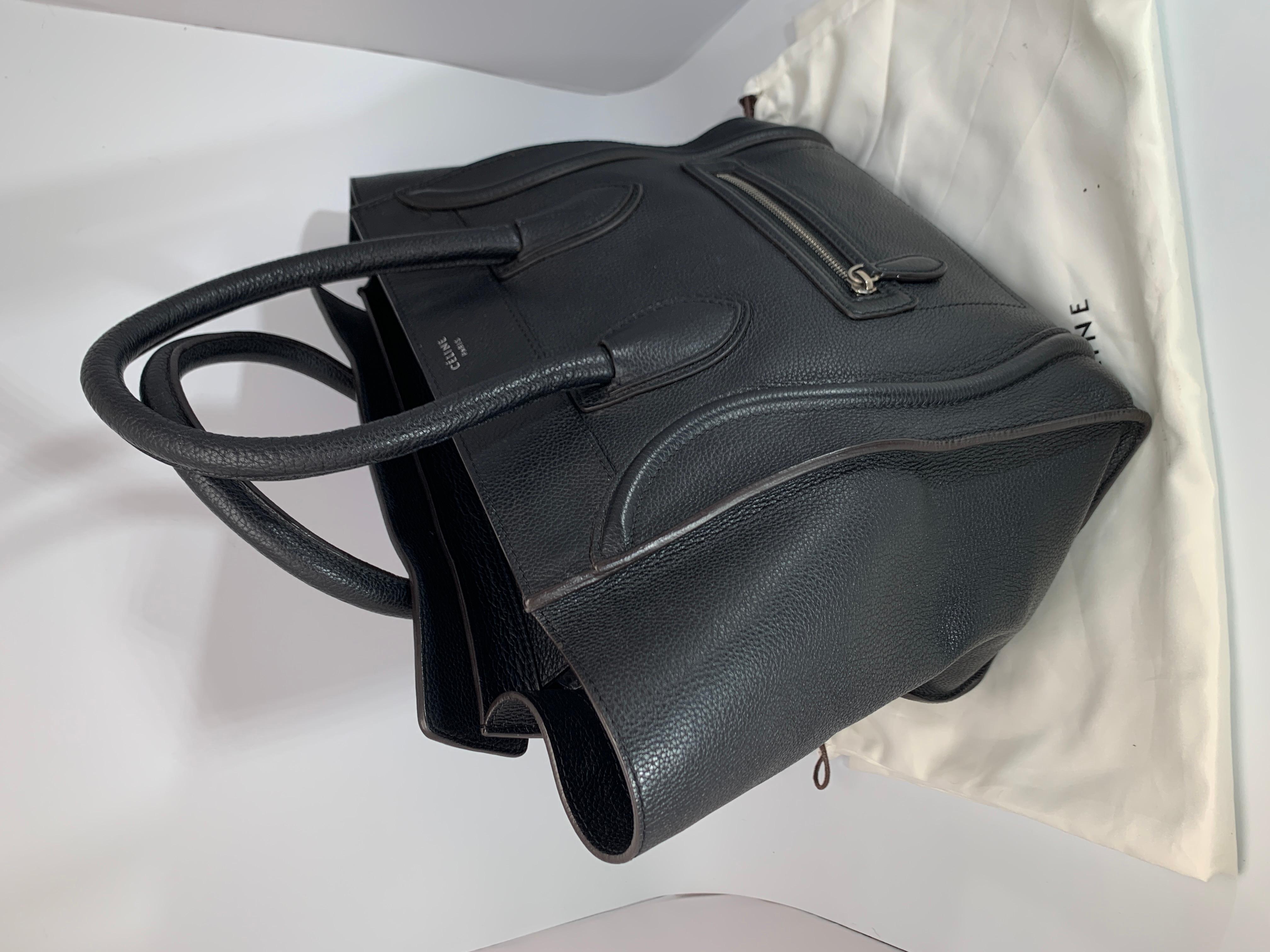  Celine Smooth Black Calfskin   Luggage  Handbag, Excellent Condition 3