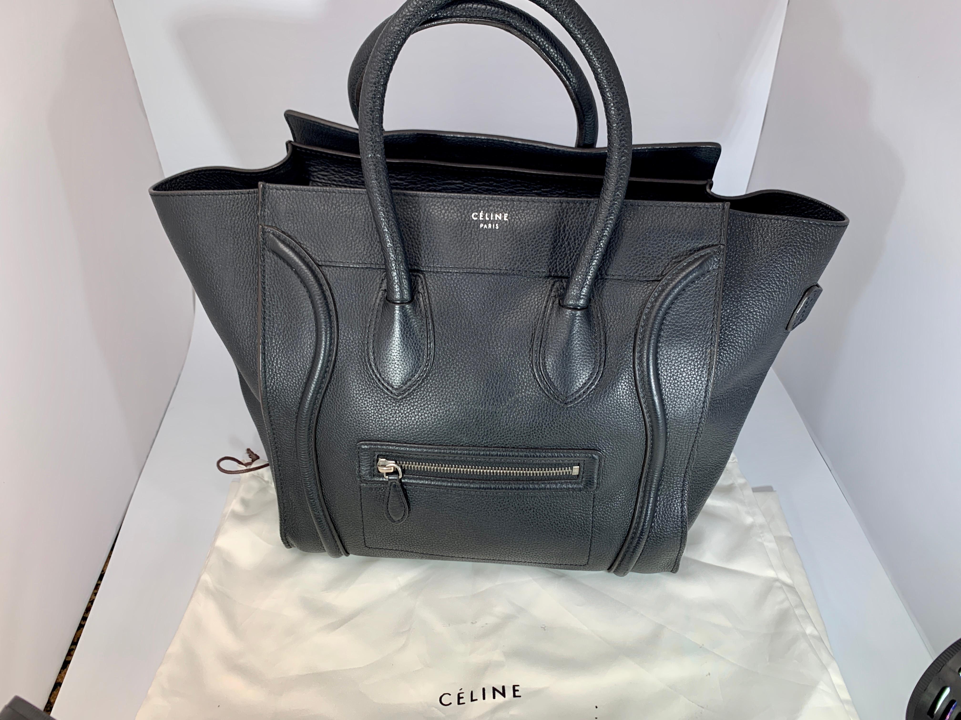 Women's  Celine Smooth Black Calfskin   Luggage  Handbag, Excellent Condition