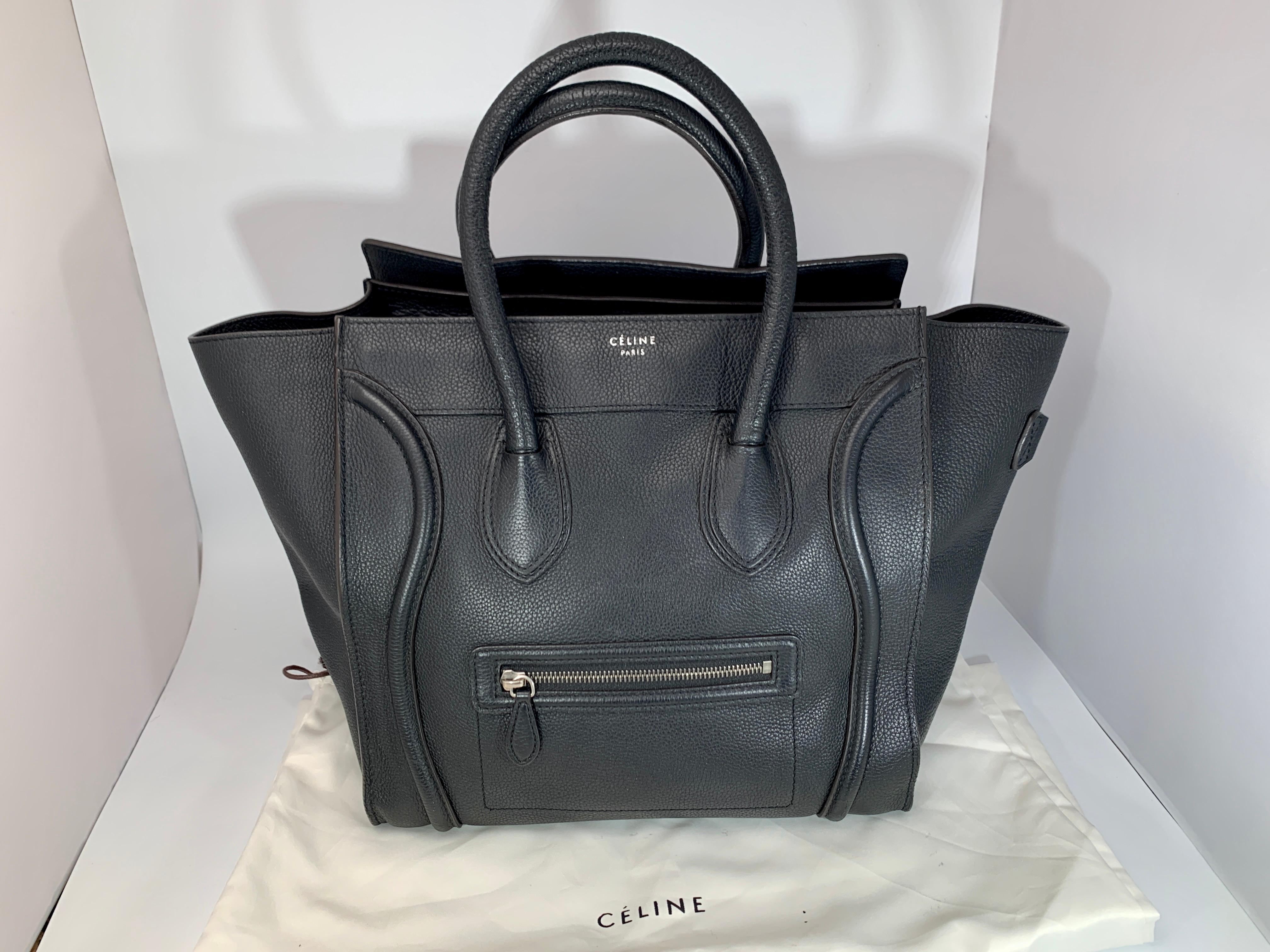  Celine Smooth Black Calfskin   Luggage  Handbag, Excellent Condition 1