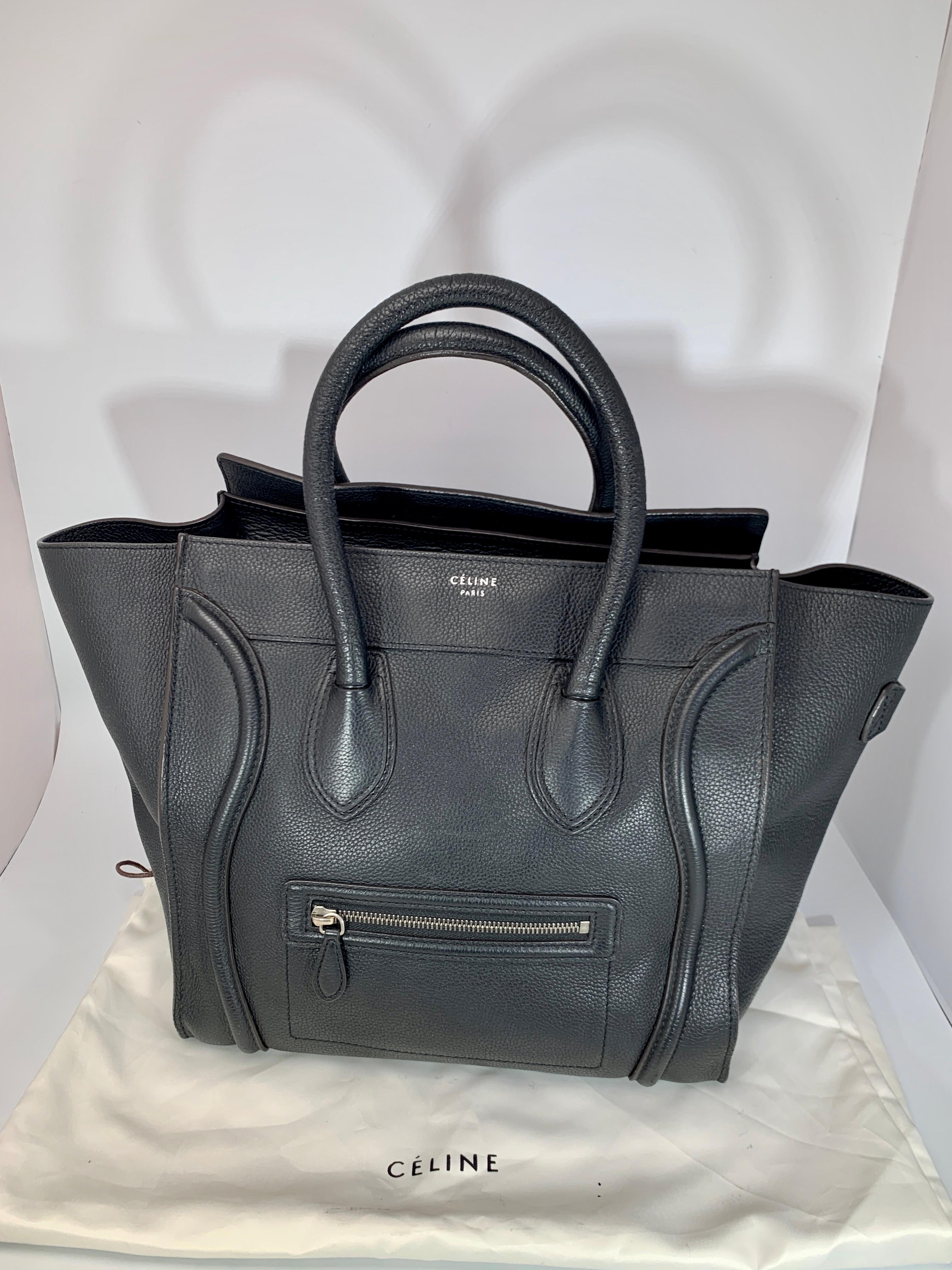  Celine Smooth Black Calfskin   Luggage  Handbag, Excellent Condition 2
