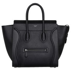 Celine Smooth Black Calfskin   Luggage  Handbag, Excellent Condition