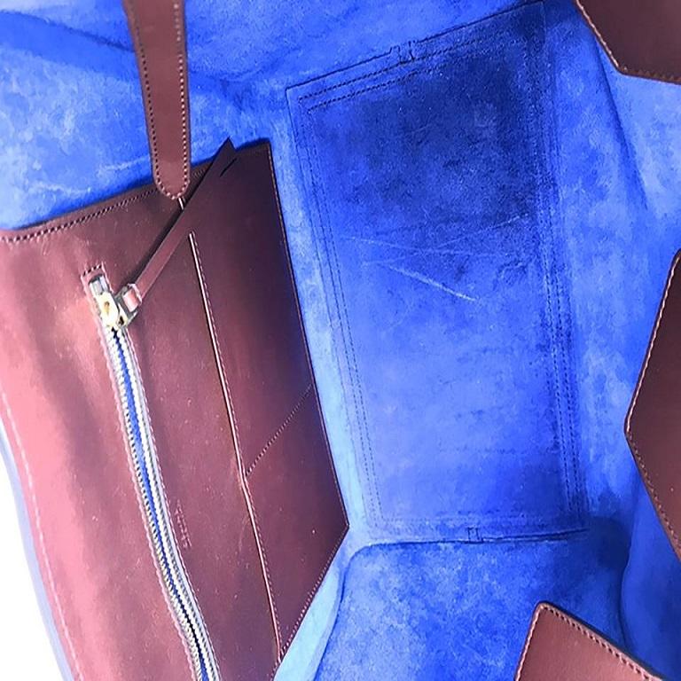 Celine Smooth Calfskin Tie Handbag Chocolate In Good Condition For Sale In Scottsdale, AZ