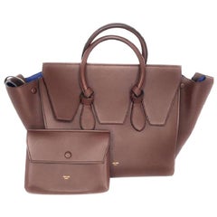 Celine Smooth Calfskin Tie Handbag Chocolate