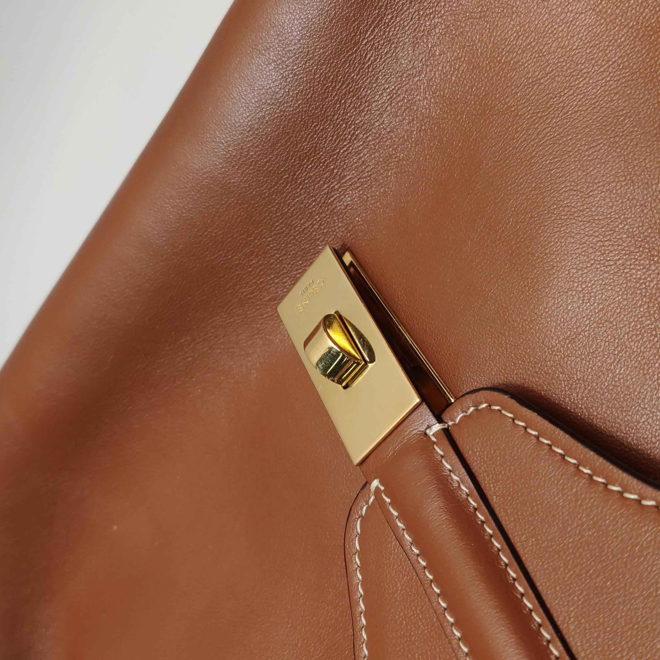 Celine Soft 16 Borsa Caramel Natural Tan Pelle di Vitello Liscia in vendita 6