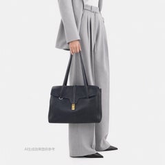 Celine Soft 16 Bag Large Black Grained Calfskin Leather