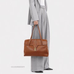 Celine Soft 16 Bag Large Caramel Natural Tan Smooth Satin Calfskin Leather