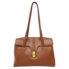Celine Soft 16 Bag Medium Caramel Natural Tan Smooth Satin Calfskin Leather