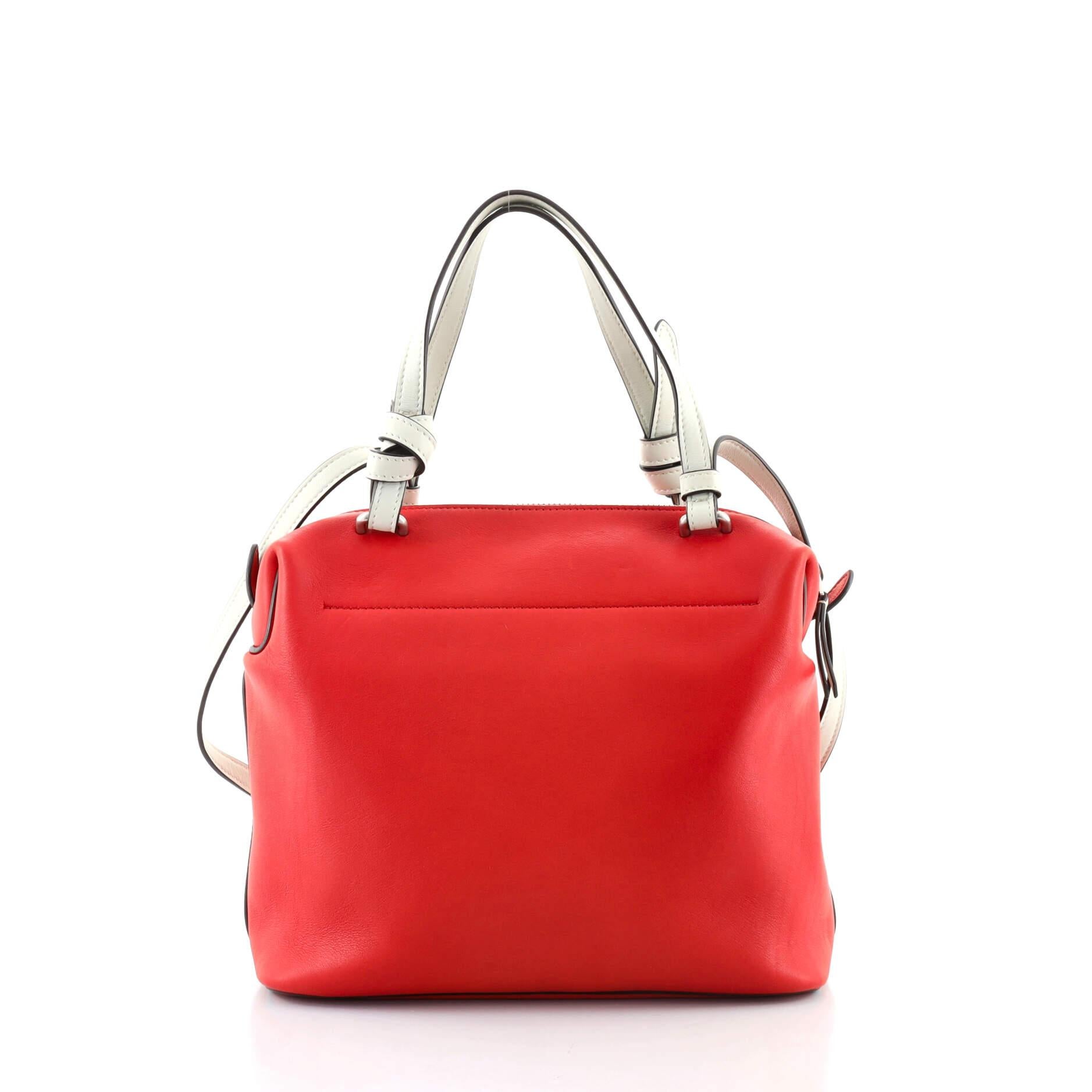 Red Celine Soft Cube Bag Leather Small