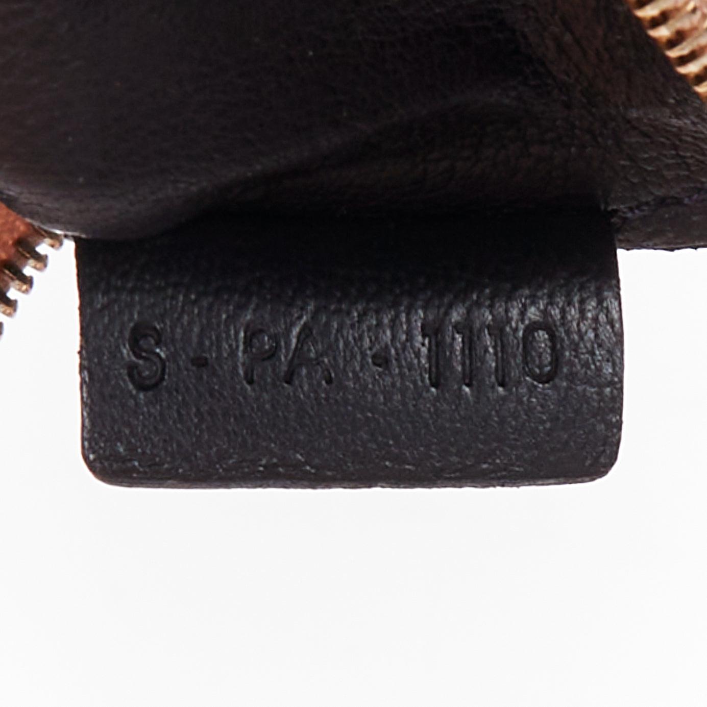 CELINE Solo beige black bicolor smooth leather gold logo pouch clutch For Sale 5