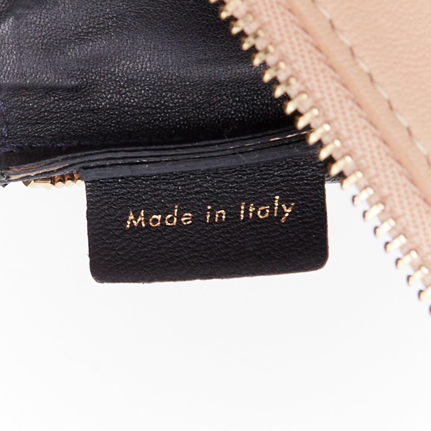 CELINE Solo beige black bicolor smooth leather gold logo pouch clutch For Sale 4