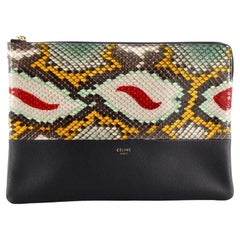 Celine Solo Clutch Python and Leather Small