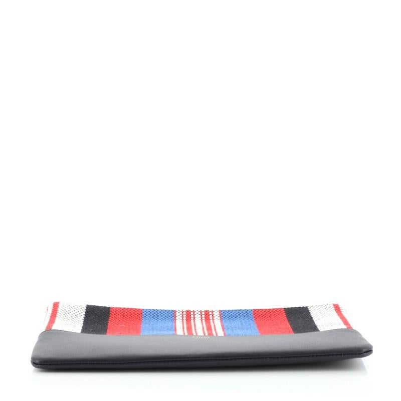 Women's or Men's Celine Solo Clutch Striped Canvas and Leather Small