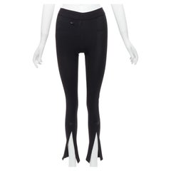 Celine SPORTS noir poches cachées legging convertible ouvert avec fermeture éclair à l'ourlet XS