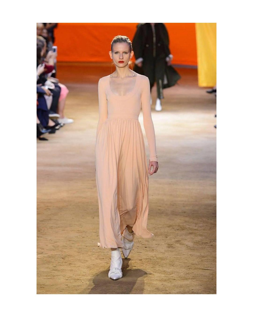 Celine Spring 2016 Phoebe Philo peach open back tie neck dress XS-S For Sale 5