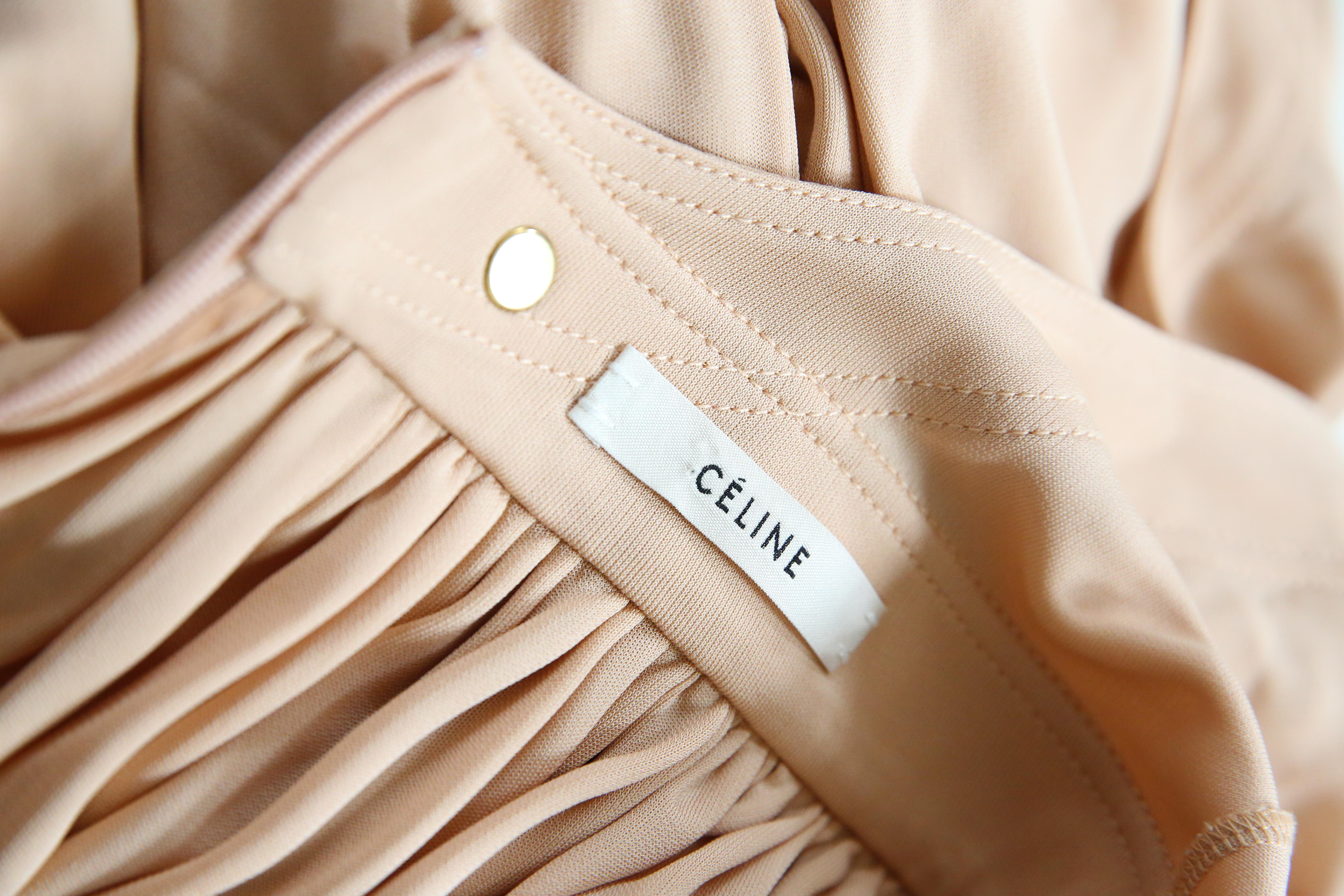 Celine Spring 2016 Phoebe Philo peach open back tie neck dress XS-S For Sale 6