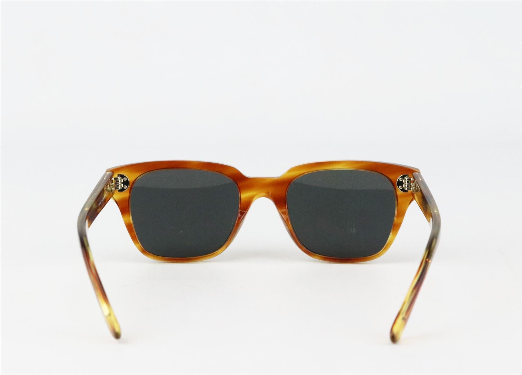Beige Celine Square Frame Tortoiseshell Acetate Sunglasses