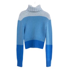Maglione Celine SS00 blu a blocchi di colore in cashmere