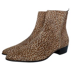 Celine, SS19 calf hair leather leopard boots