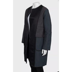 Celine Straight-Cut Leather Parts Coat - Size 42 IT