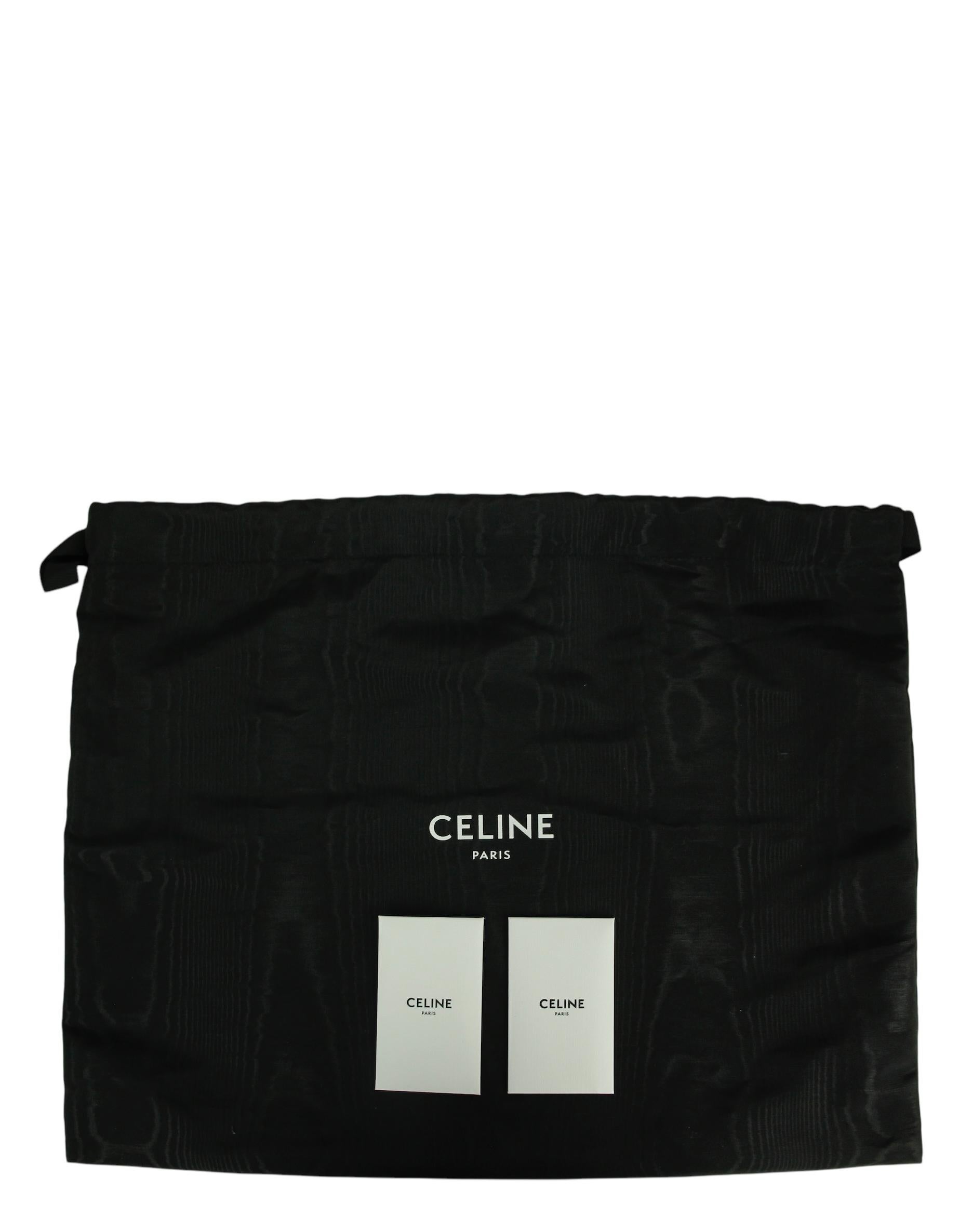 Celine Striped Canvas Small Cabas Thais Bag w/ Calfskin Triomphe For Sale 4