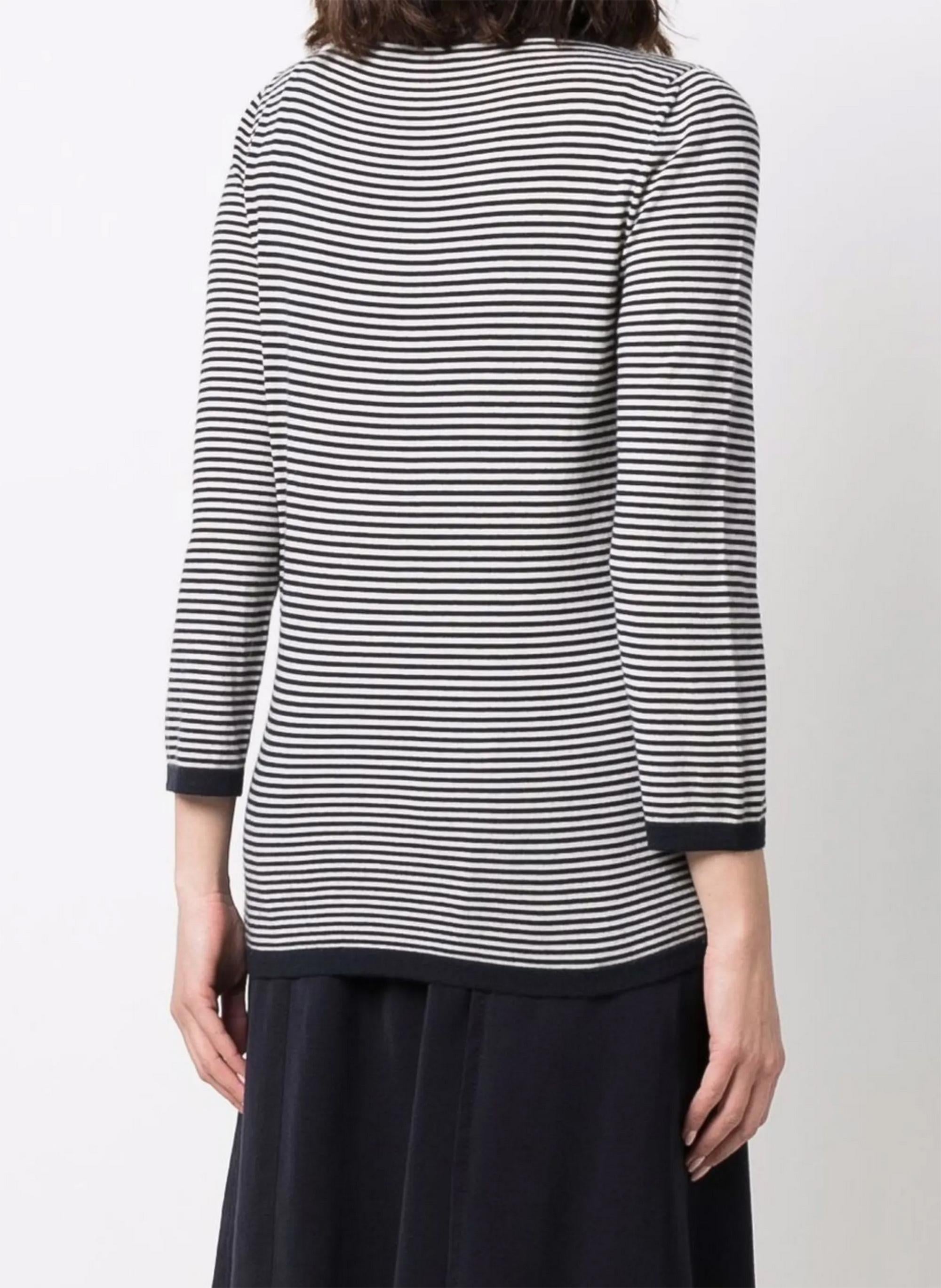 Celine Gestreifter Pullover aus Kaschmir im Zustand „Gut“ im Angebot in Paris, FR