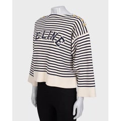 Celine Striped Oversize Knit Jumper Sweater Size M