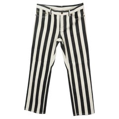 Celine Striped Straight Leg Jeans Fr 36 Uk 8