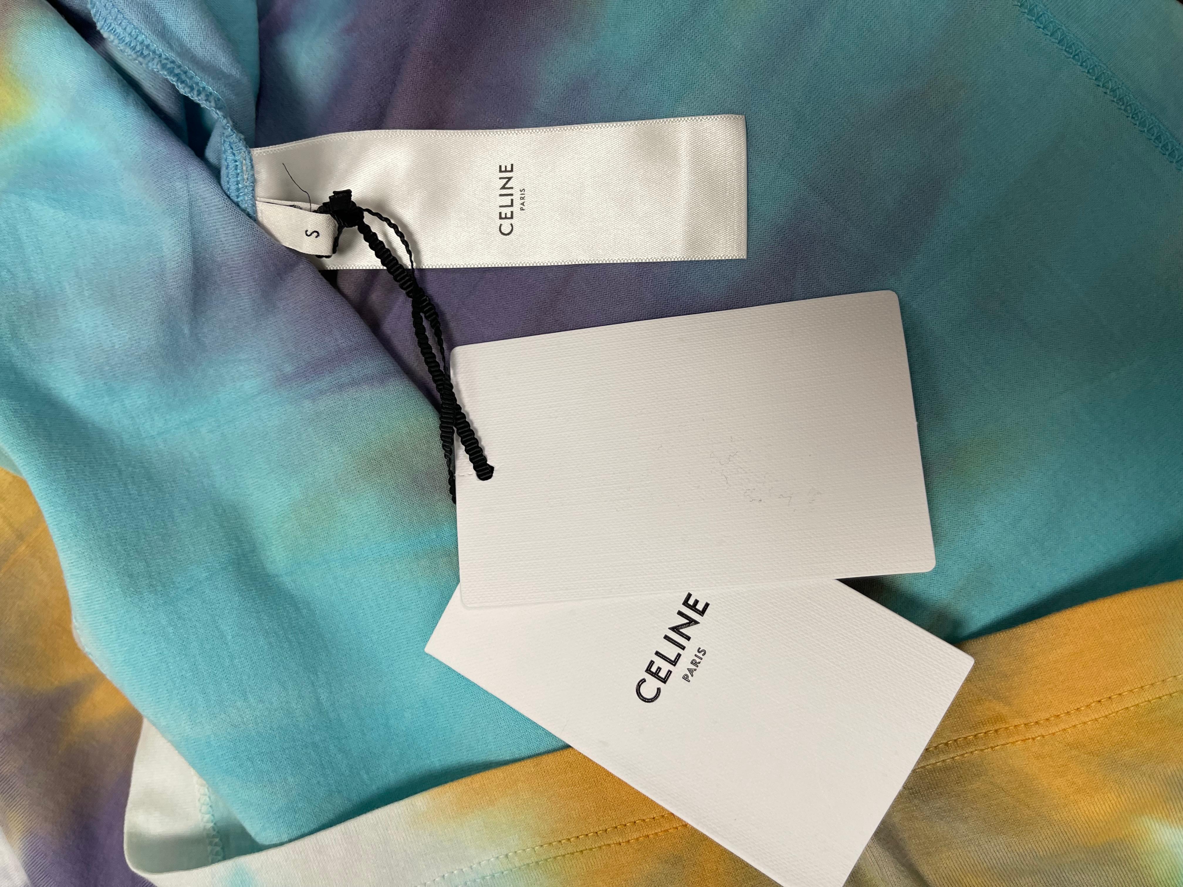 Celine Studded Logo Tie Dye Short Sleeve Tee 1