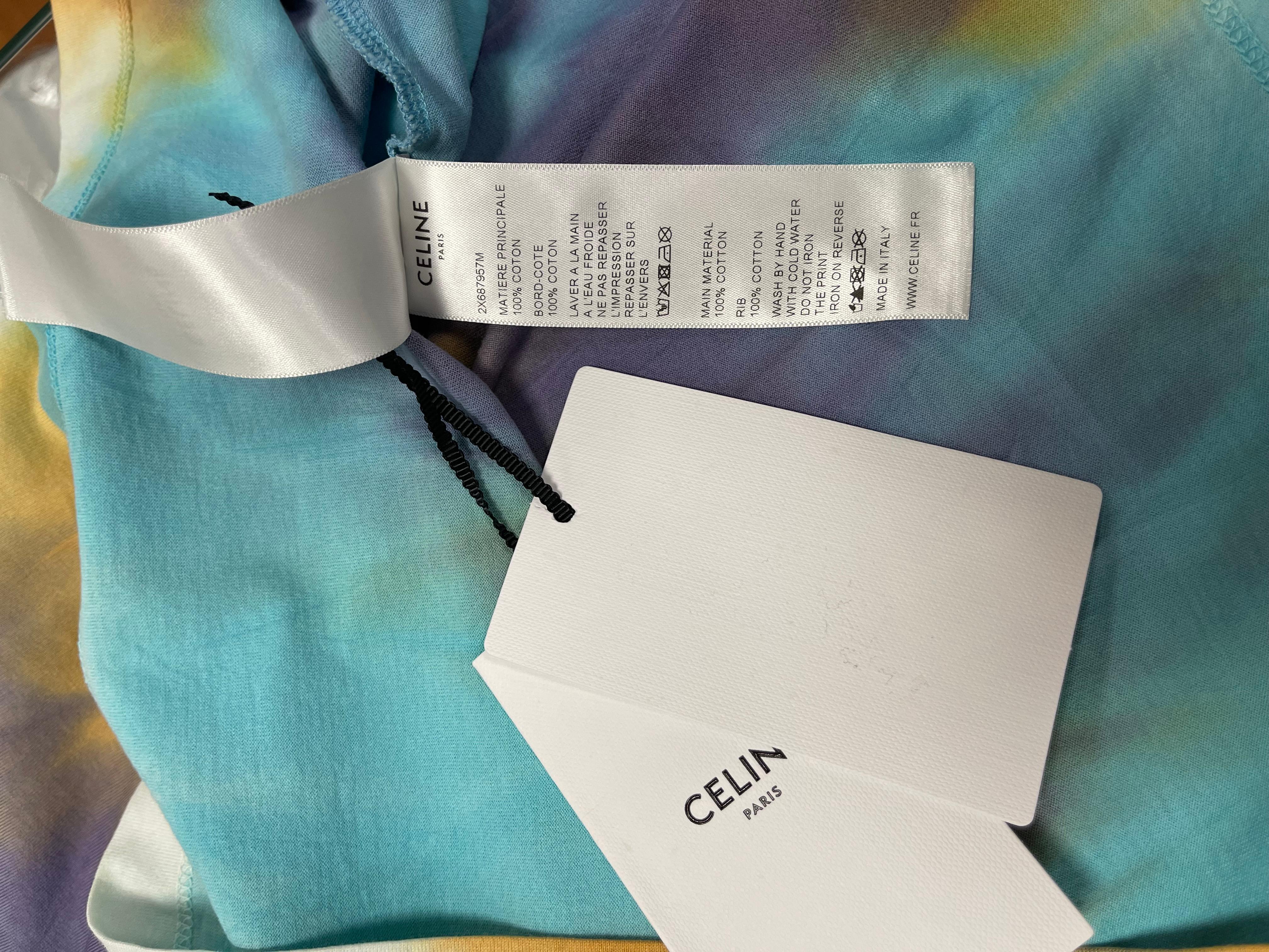 Celine Studded Logo Tie Dye Short Sleeve Tee 2