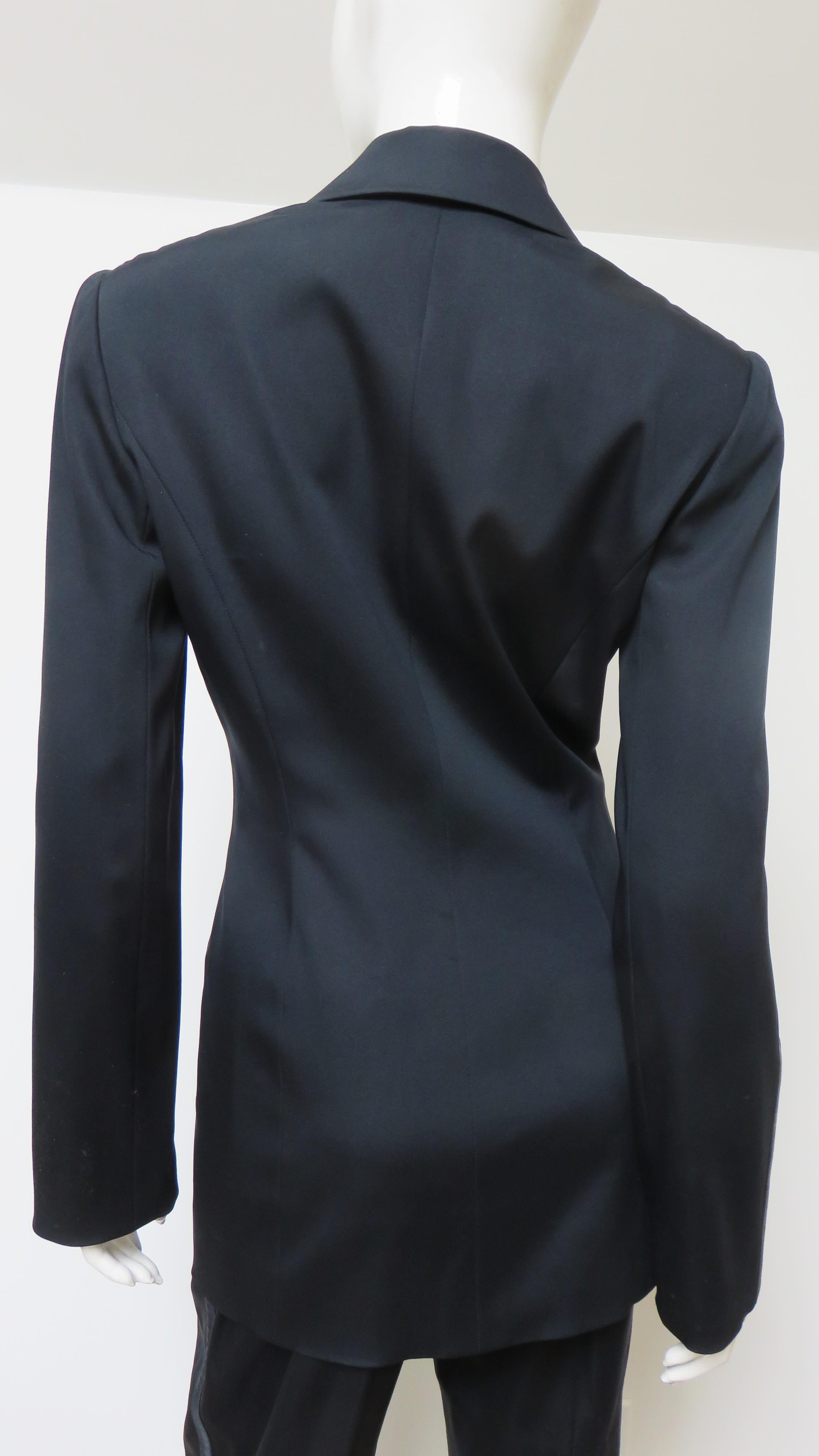 Celine, abito smoking in seta sottile anni '90 in vendita 5