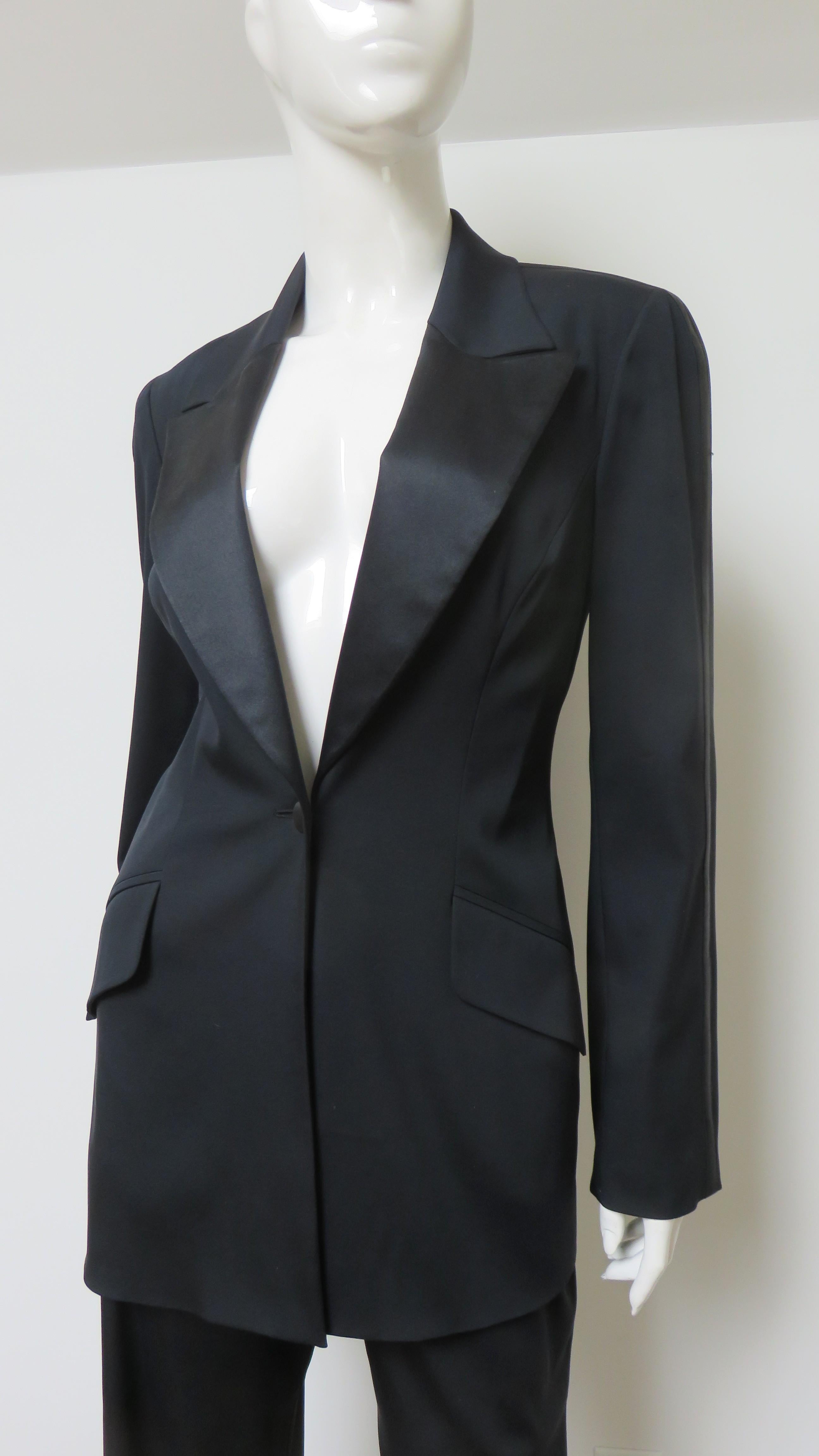 Celine, abito smoking in seta sottile anni '90 In condizioni ottime in vendita a Water Mill, NY