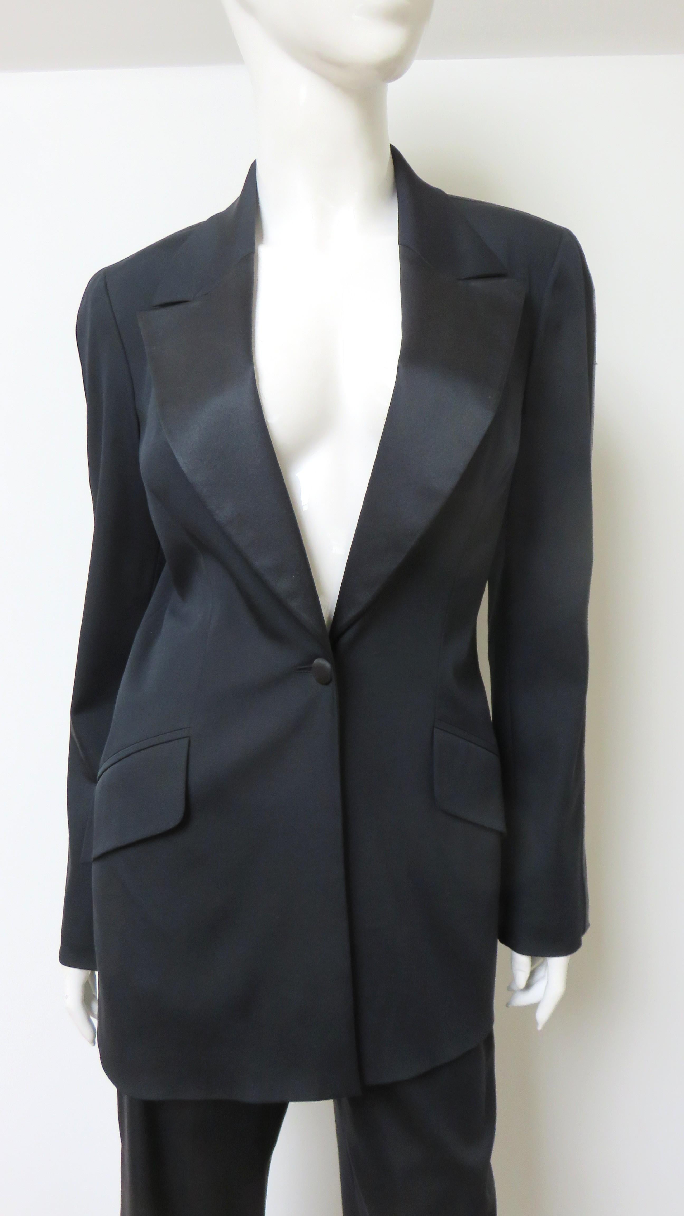 Donna Celine, abito smoking in seta sottile anni '90 in vendita