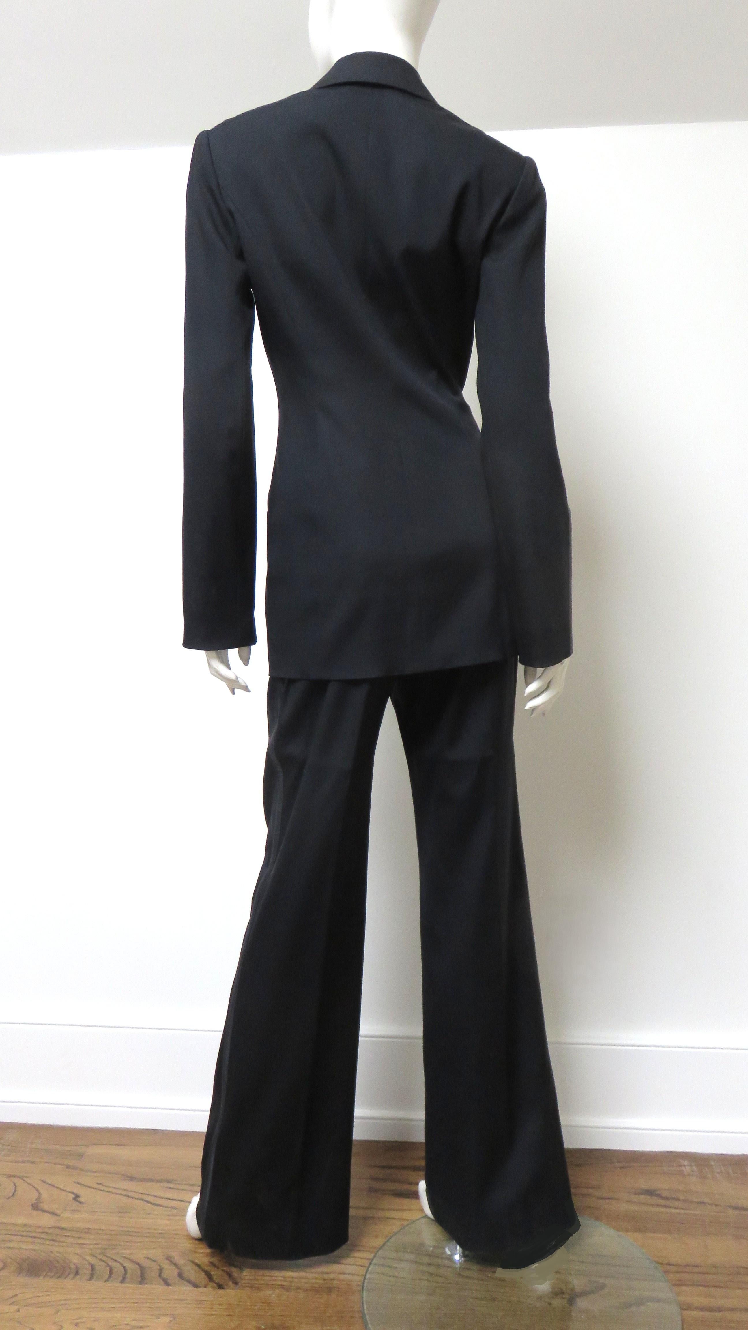 Celine, abito smoking in seta sottile anni '90 in vendita 4