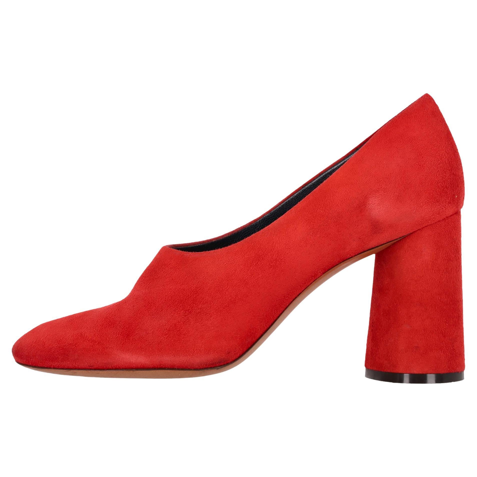 Celine Suede Block-Heel Pumps en vente