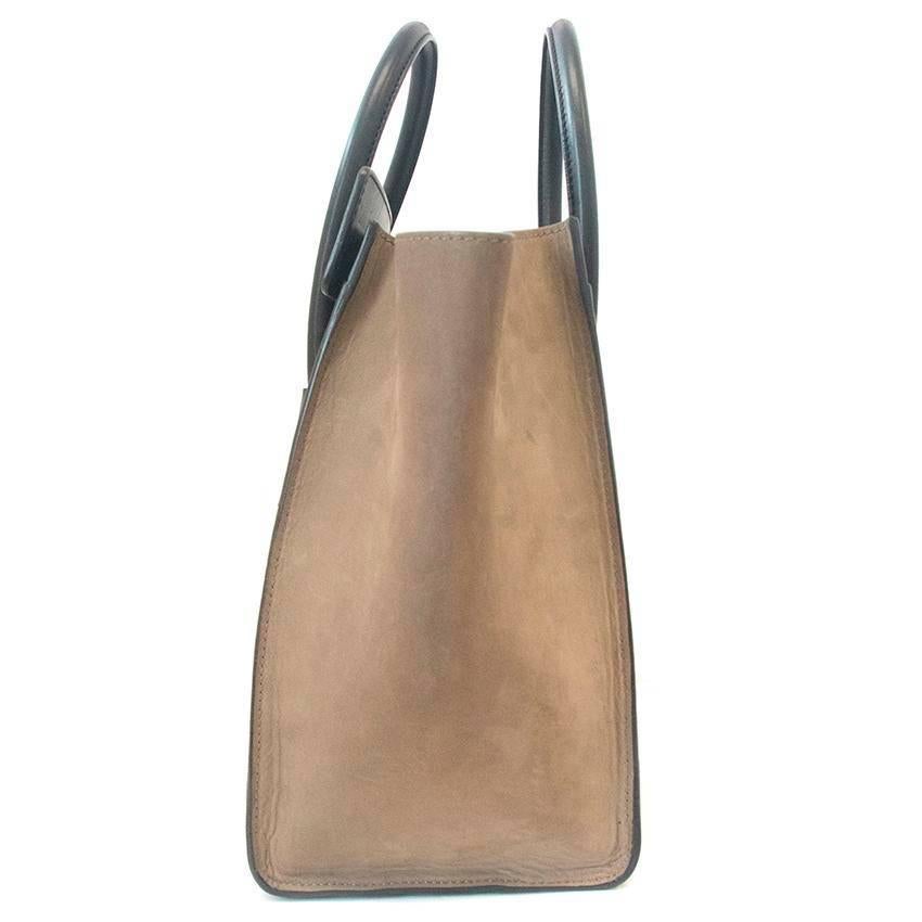 Celine suede colbat blue and taupe luggage tote 5