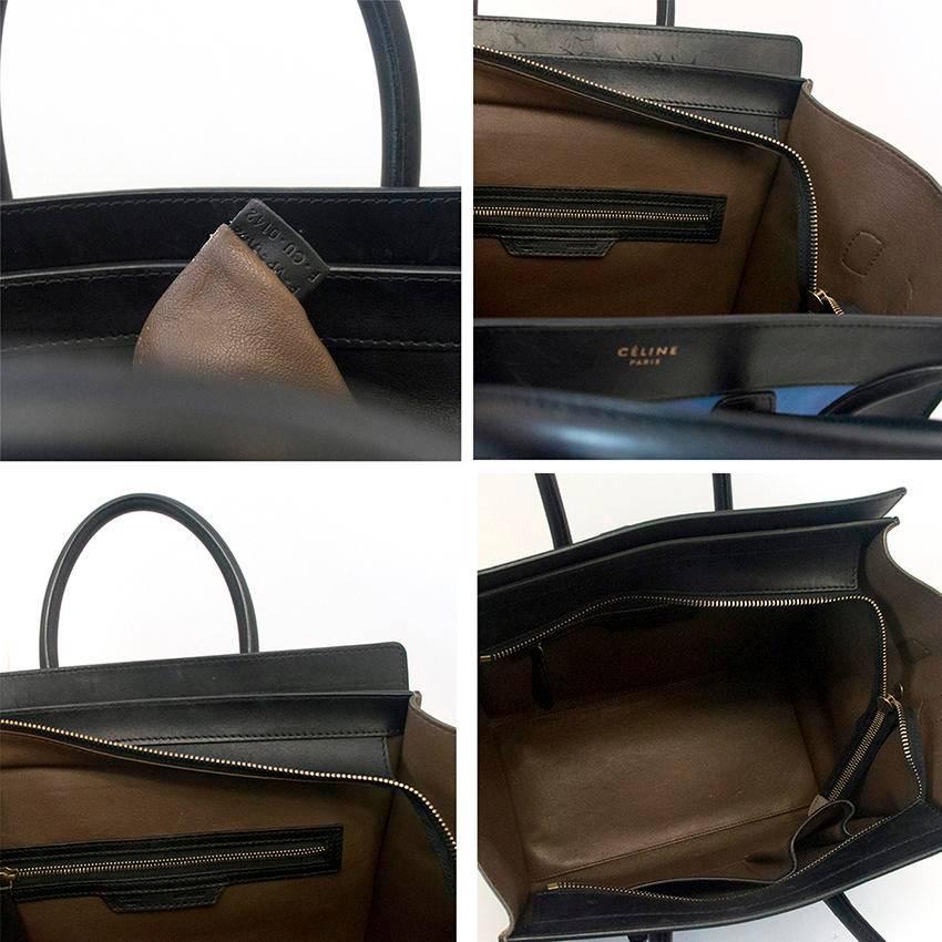 Celine suede colbat blue and taupe luggage tote 4