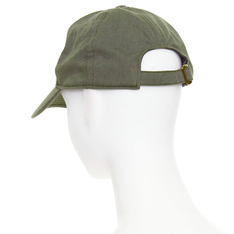 CELINE Sulky olive green cotton white carriage logo baseball  display picture 1